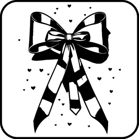 Valentine ribbon tie bow illustration sketch icon element borderのイラスト素材