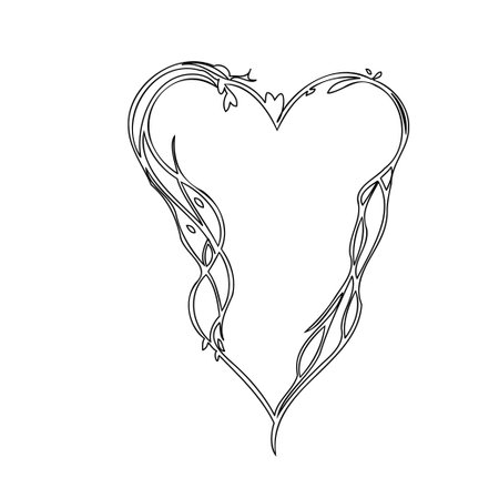 Heart Garland valentine illustration outline element sketchのイラスト素材