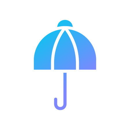 Umbrella Icon solid gradient blue summer beach symbol illustration vector element symbol perfect.のイラスト素材
