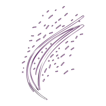 Comet outline illustration sketch element purpleのイラスト素材