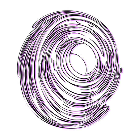 Black hole outline illustration sketch element purpleのイラスト素材