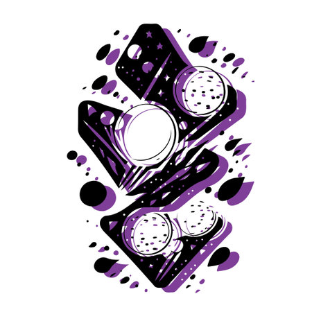 Abstract Space Galaxy Design with Planets and Stars. Concept of cosmic, universe, and astronomy.のイラスト素材