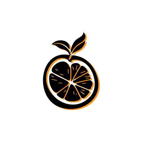 Orange Fruit Slice Icon. Concept of healthy food, vitamin C, and citrus.のイラスト素材