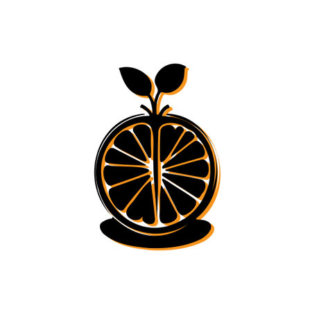 Orange fruit sprout icon. Concept of growth, health, and freshness.のイラスト素材