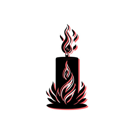 Candle Flame Logo Design. Concept of light, hope, and relaxation.のイラスト素材