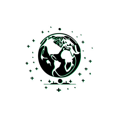 Earth Globe Icon Design. Concept of global, world, and travel.のイラスト素材