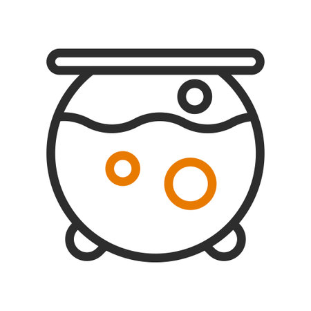 Witch cauldron with boiling potion. Concept of Halloween, magic, and witchcraft.のイラスト素材