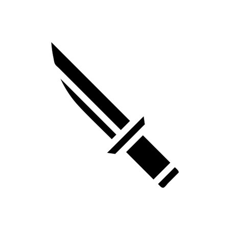 Combat knife silhouette. Concept of weapon, danger, and crime.のイラスト素材