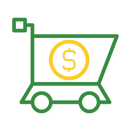 Shopping cart with dollar sign icon. Concept of shopping, buying, and selling.のイラスト素材
