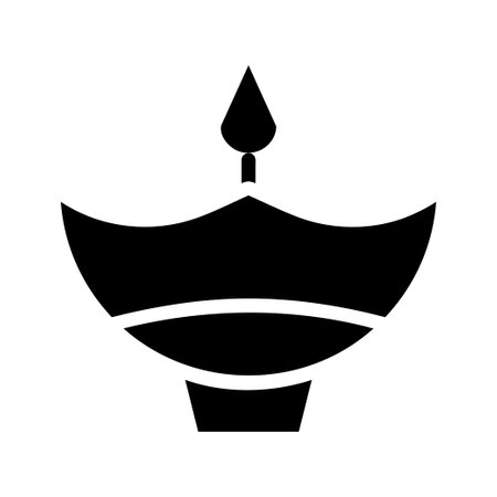 Diwali Diya Lamp Icon. Concept of Hindu Festival of Lights.のイラスト素材