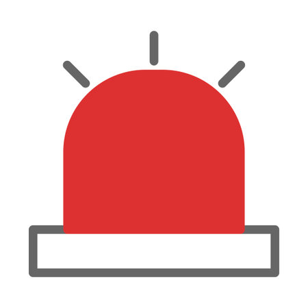 Red emergency light icon. Concept of emergency, alert, and alarm.のイラスト素材