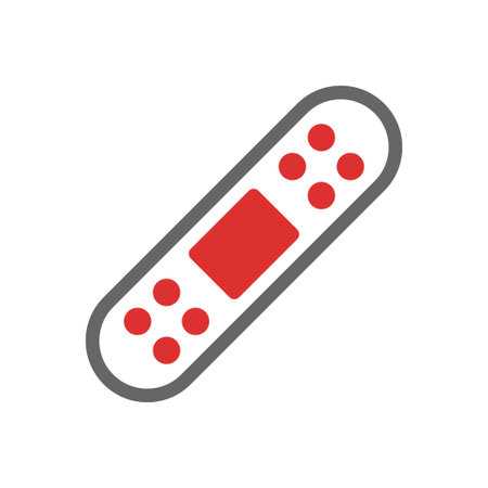 Adhesive Bandage for First Aid. Concept of Emergency, Injury, and Healthcare.のイラスト素材