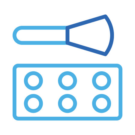 Makeup brush and eyeshadow palette icon. Concept of beauty, cosmetics, and fashion.のイラスト素材