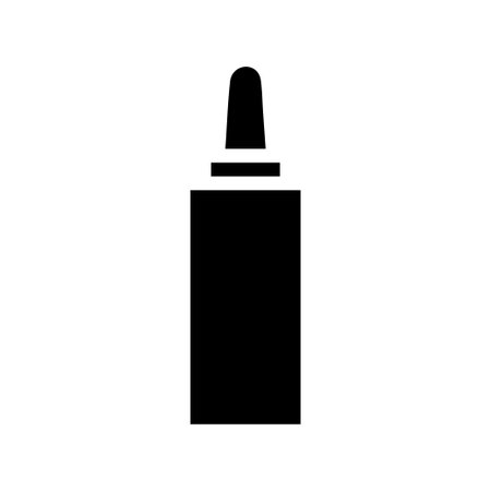 Serum bottle silhouette. Concept of skincare, beauty, and cosmetics.のイラスト素材