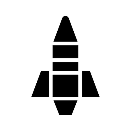 Rocket icon silhouette. Concept of space exploration, startup, and innovation.のイラスト素材