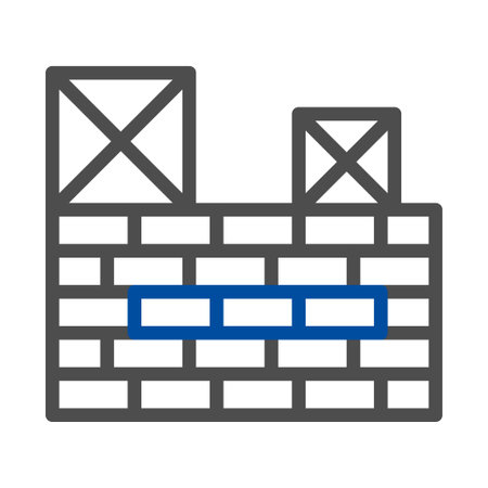 Brick wall construction icon. Concept of building, engineering, and architecture.のイラスト素材