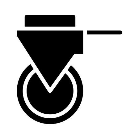 Caster wheel with lock. Concept of mobility, stability, and control.のイラスト素材