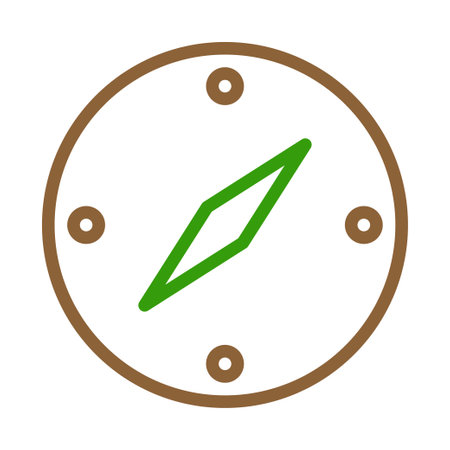 Compass icon with green needle. Concept of direction, guidance, and navigation.