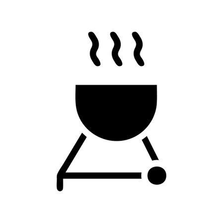 Barbecue grill icon. Concept of outdoor cooking, summer, and party.のイラスト素材