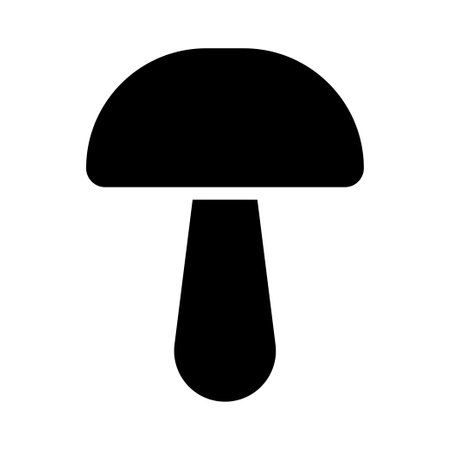 Mushroom silhouette icon. Concept of nature, food, and vegetarianism.のイラスト素材