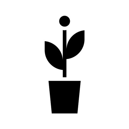 Plant in pot icon. Concept of growth, development, and ecology.のイラスト素材