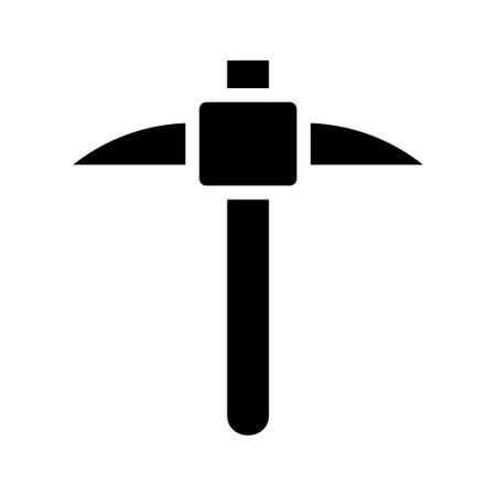 Pickaxe silhouette icon. Concept of mining, excavation, and construction.のイラスト素材