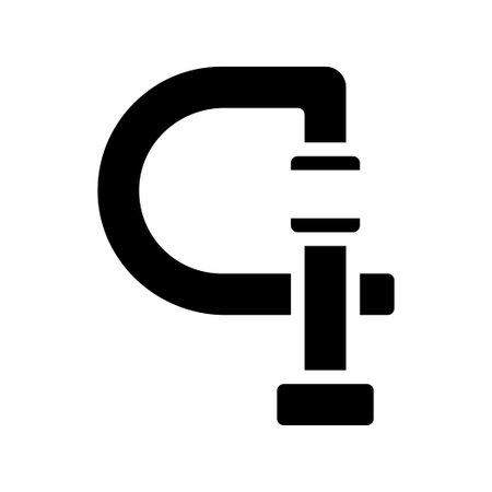 C clamp icon. Concept of pressure, compression, and restriction.のイラスト素材