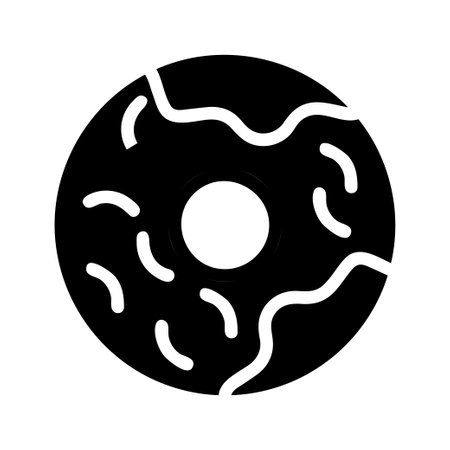 Donut with frosting icon. Concept of sweet food and dessert.のイラスト素材