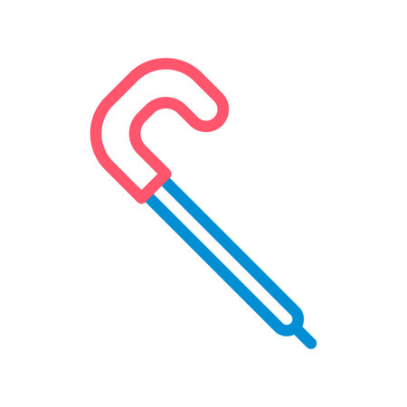 Walking stick icon. Concept of elderly care, disability, and accessibility.のイラスト素材