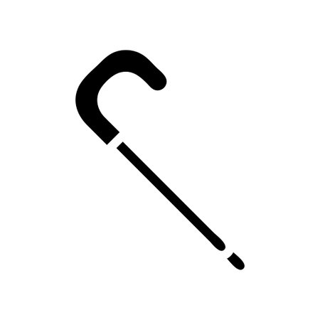 Walking stick icon. Concept of disability, old age, and healthcare.のイラスト素材