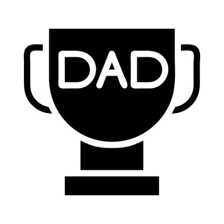 Trophy cup with the word dad. Concept of fatherhood, best dad, and father's day.のイラスト素材