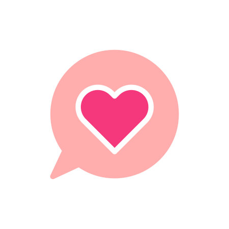 Heart in Speech Bubble. Concept of Love, Communication, and Affection.