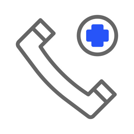 Medical Phone Call Icon. Concept of Healthcare, Emergency, and Support.のイラスト素材