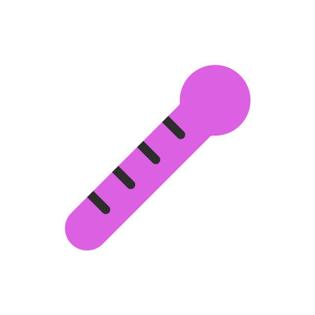 Purple medical thermometer icon. Concept of health, temperature, and wellness.