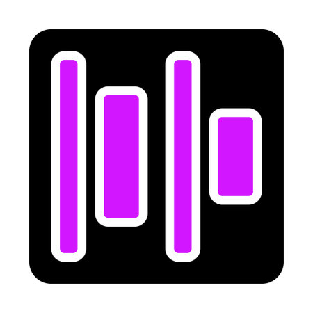 Purple Audio Waves Icon. Concept of sound, music, and audio.