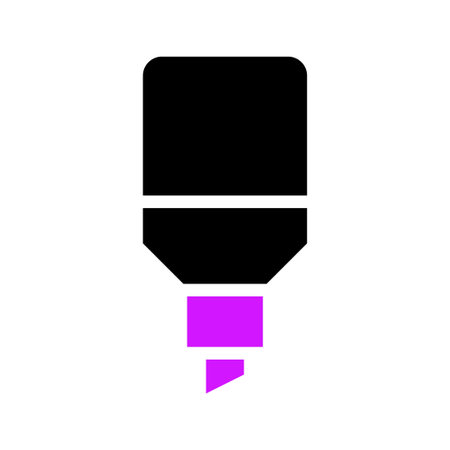 Black marker with a purple tip.  Concept of highlighting, note taking, and marking.のイラスト素材