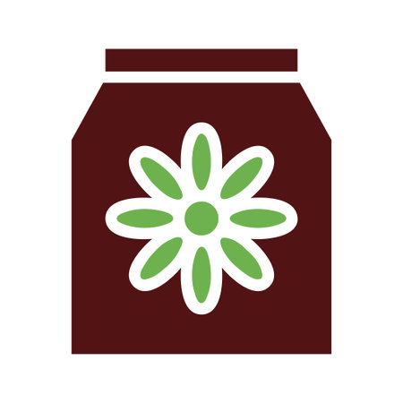 Flower shaped package. Concept of natural product, organic, and herbal.のイラスト素材