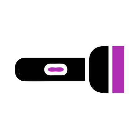 Simple flashlight icon. Concept of illumination, light, and emergency.のイラスト素材