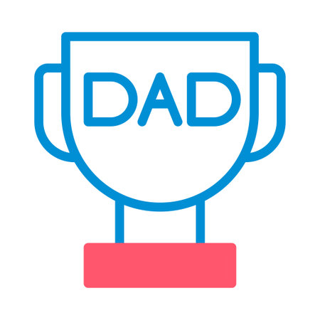 Dad Trophy Icon, Father's Day Award, Appreciation, Achievementのイラスト素材