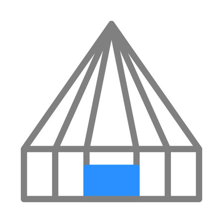 Simple Tent Icon. Concept of Camping, Outdoor Recreation, and Shelter.のイラスト素材