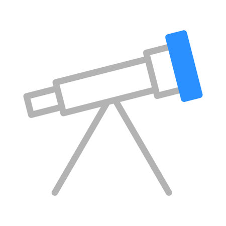 Telescope icon. Concept of astronomy, exploration, and discovery.のイラスト素材