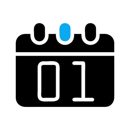 Calendar icon, date 01. Concept of schedule, appointment, reminder, and event.のイラスト素材
