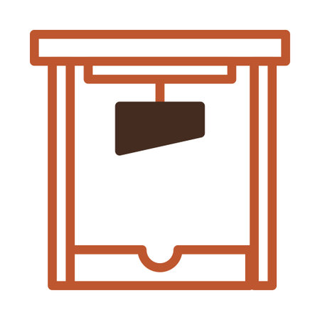 Guillotine icon. Concept of justice, punishment, and history.のイラスト素材