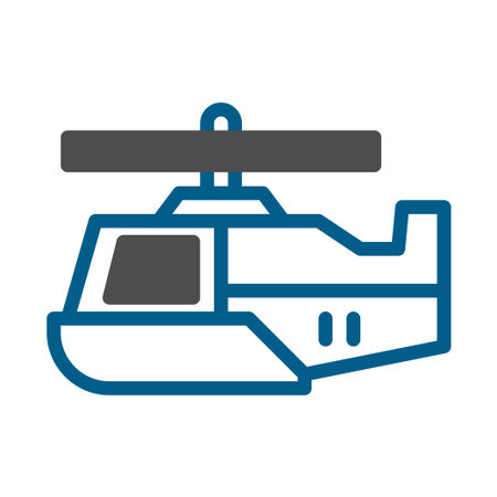 Military Helicopter Icon. Concept of Air Force, Aerial Surveillance, and Transportation.のイラスト素材