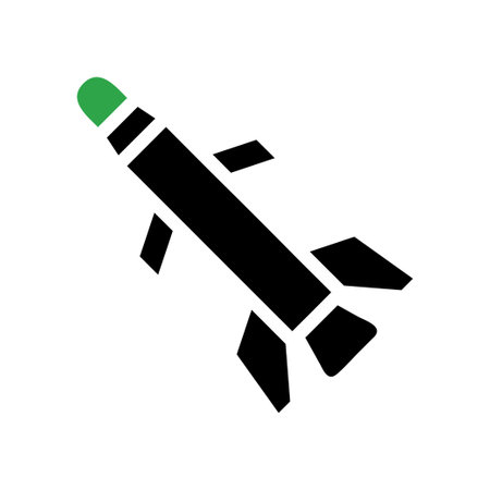 Missile Icon. Military Weapon. Weaponry. Warfare.のイラスト素材