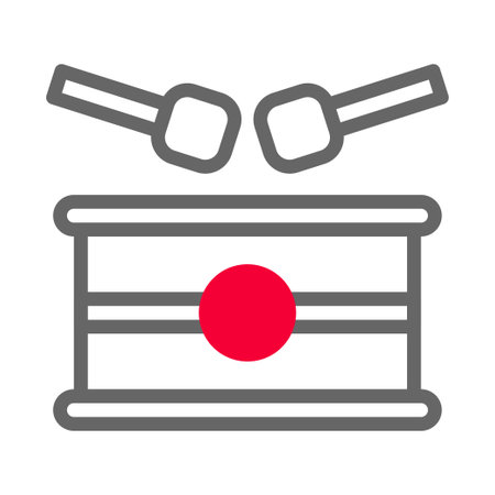 Drum icon. Musical instrument. Percussion. Rhythm. Beat. Music.のイラスト素材