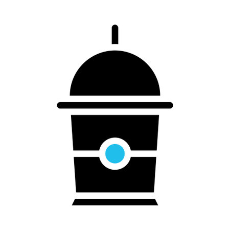 Stylized Icon of a Disposable Coffee Cup.  Concept of takeaway beverage.のイラスト素材
