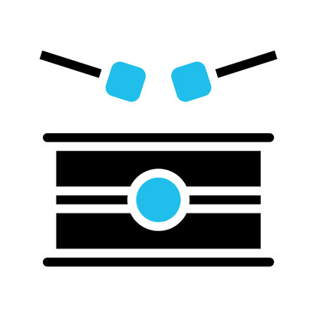 Drum Icon.  Music, Percussion, Rhythm, Beat, Drumming, Instrumentのイラスト素材