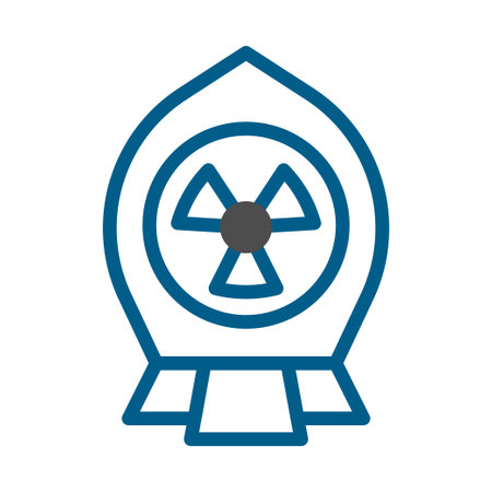 Radiation symbol icon. Concept of radioactivity, danger, and hazard.のイラスト素材