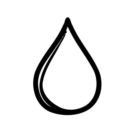 Hand drawn water drop icon. Simple and minimalist design.のイラスト素材